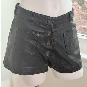 Vintage leather micro shorts women small 26W | Leather King | Biker Grunge-rock